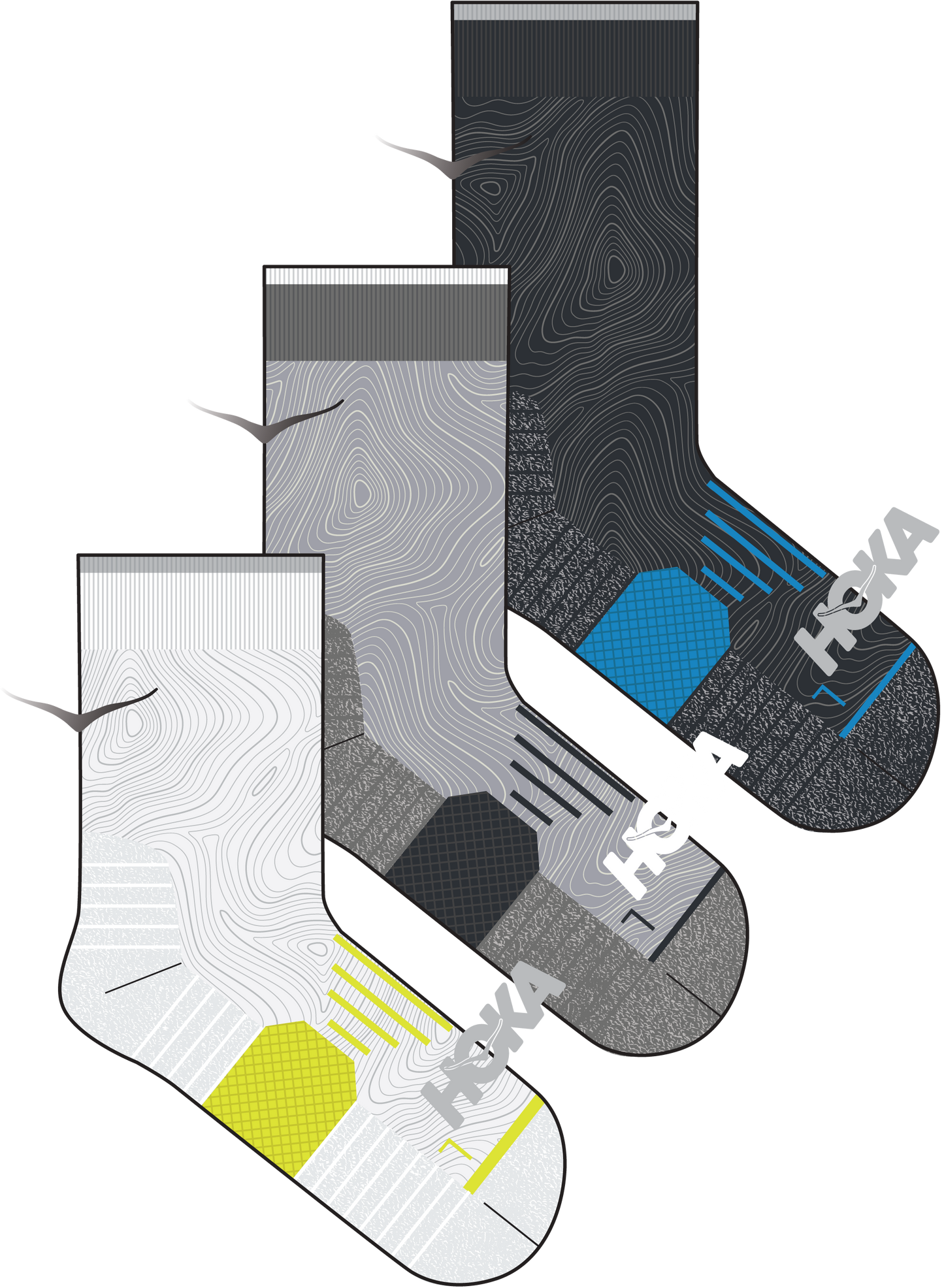 U QUARTER RUN SOCK 3-PACK by HOKA