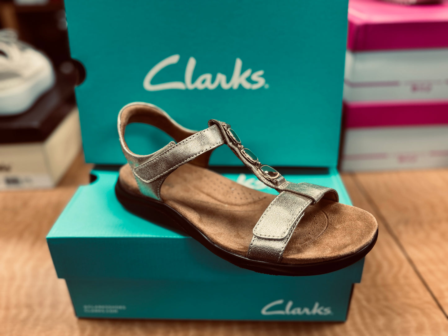 Kitly Gem Champagne Leather by Clarks