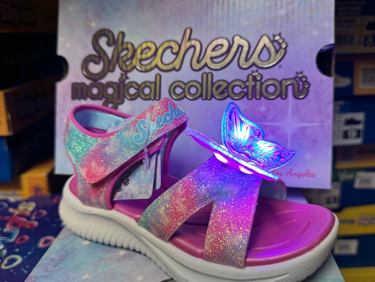SKECHERS GIRLS JUMPSTERS SANDAL-BUTTERFLY