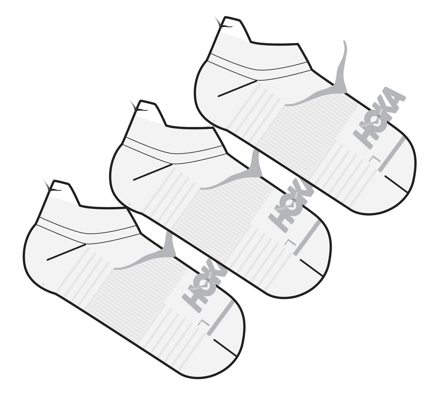 U NO-SHOW RUN SOCK 3-PACK by HOKA