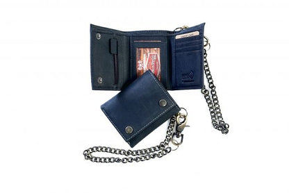 Paul & Taylor Men's Chained Biker/Trucker RFID Tri-fold Wallet from Classic Look