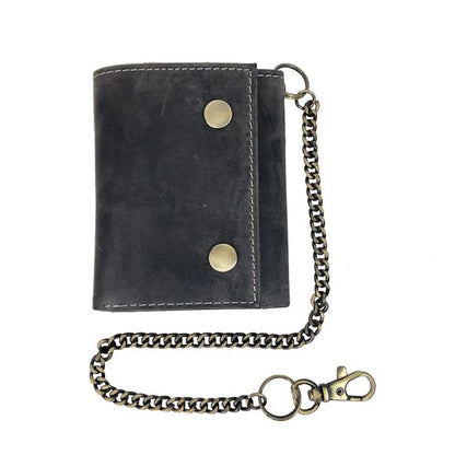Paul & Taylor Men's Chained Biker/Trucker RFID Tri-fold Wallet from Classic Look