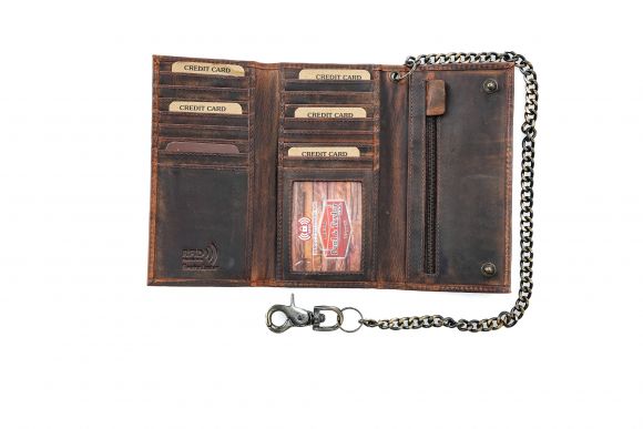 Paul & Taylor Men's Chained Biker/Trucker RFID Credit Card Wallet from Classic Look