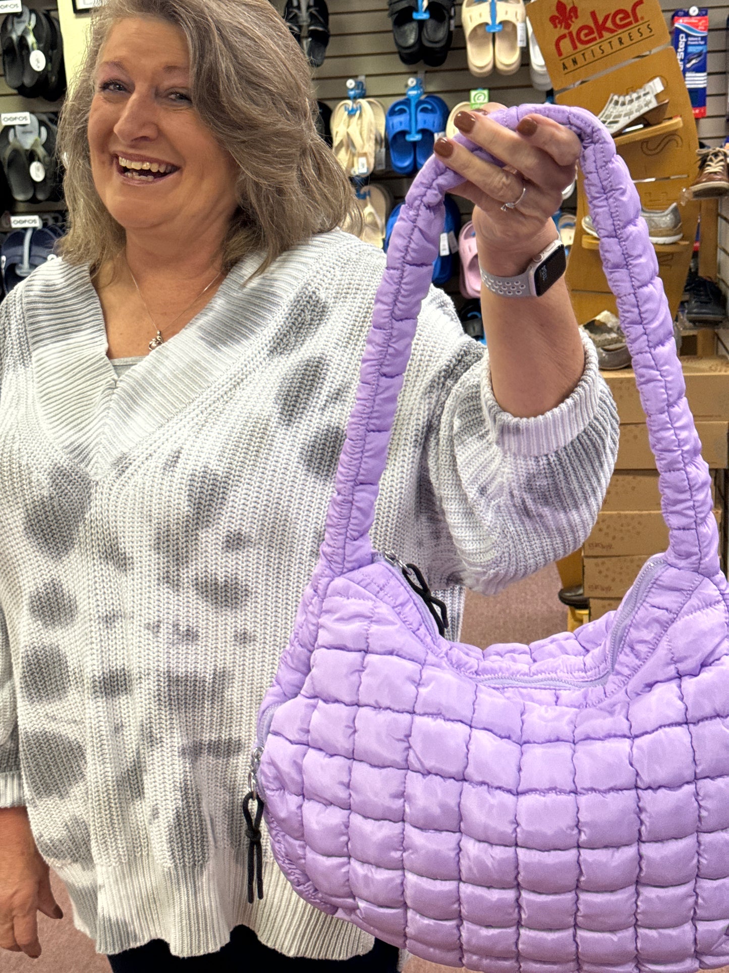 Quilted Puffer Crossbody Bags by Queens Designs