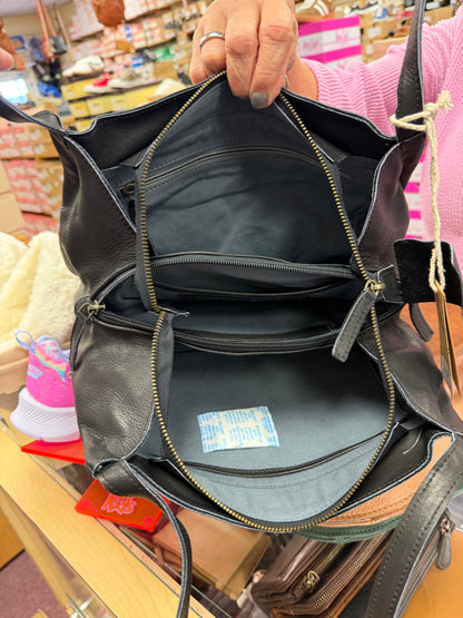 John's Creek Bucket Style Leather Bag from Classic Look, Inc