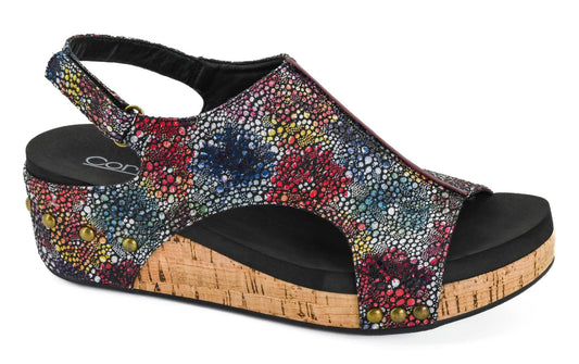 Corkys Volta II Sandals Black Washed Floral