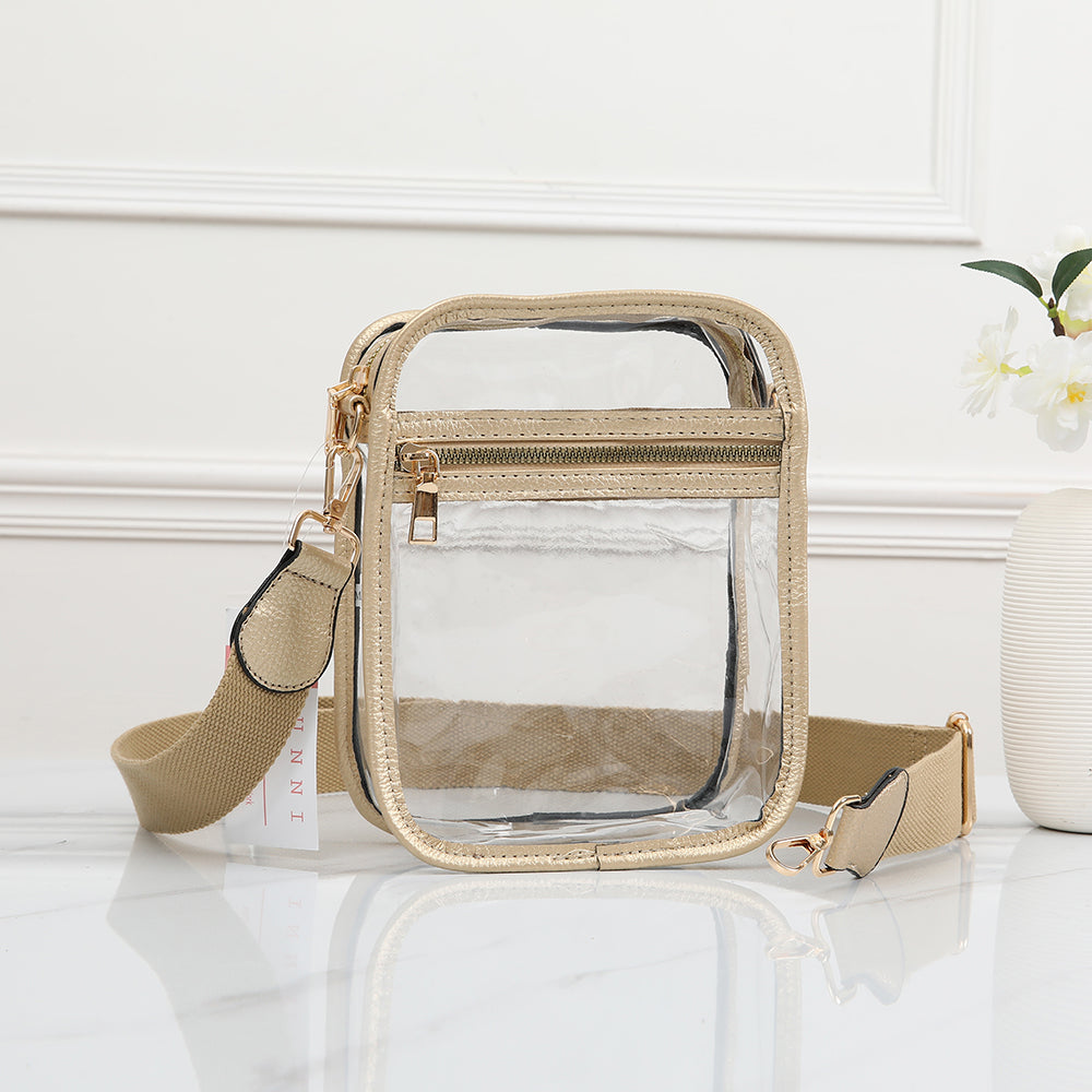 CLEAR SQUARE CROSSBODY BAG by QUEENS DESIGNS