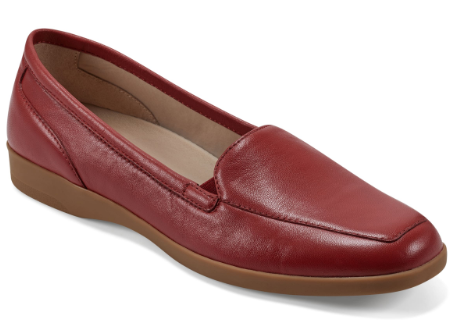 DEVITT SLIP-ON CASUAL FLATS MEDIUM RED by Easy Spirit