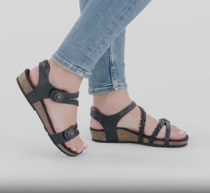 Jillian Braided Quarter Strap Sandal by Aetrex