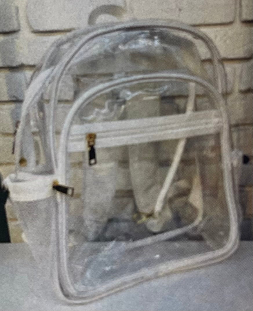 CLEAR BACKPACKS by Queens Designs