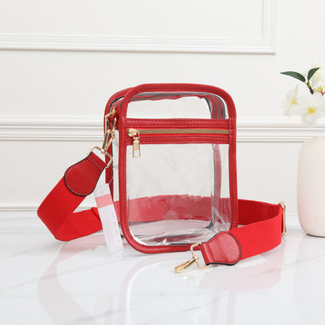 CLEAR SQUARE CROSSBODY BAG by QUEENS DESIGNS