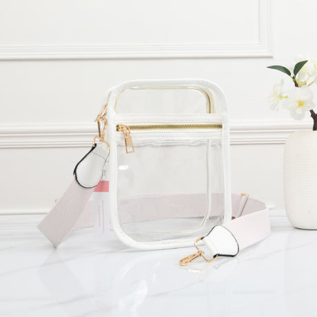 CLEAR SQUARE CROSSBODY BAG by QUEENS DESIGNS